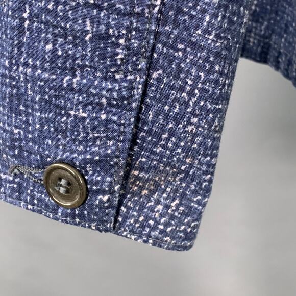 POST O'ALLS Size XL Navy Grey Marbled Cotton Shirt Jacket - Picture 5 of 9